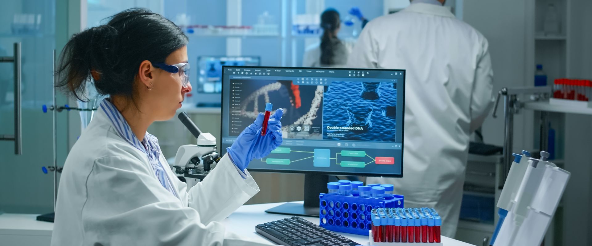 Medical Laboratory Technician working in a clinical lab