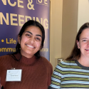 2026 Pre-Health scholarship recipient Komal with Green/Sartori family and program director Deepika Ahuja