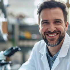 Specialist in Blood Banking working in the lab