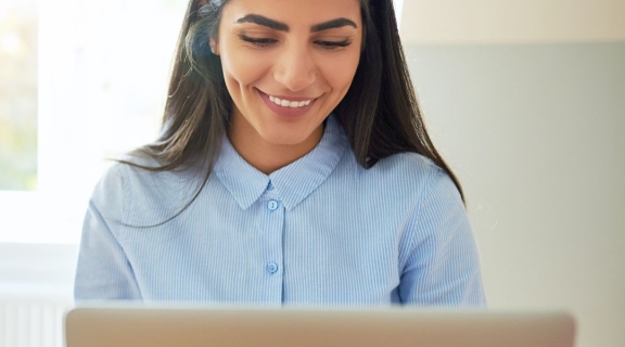 Data scientist using a laptop