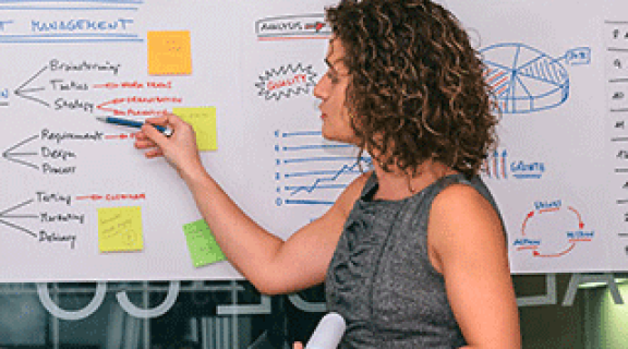 Project Manager presenting plan